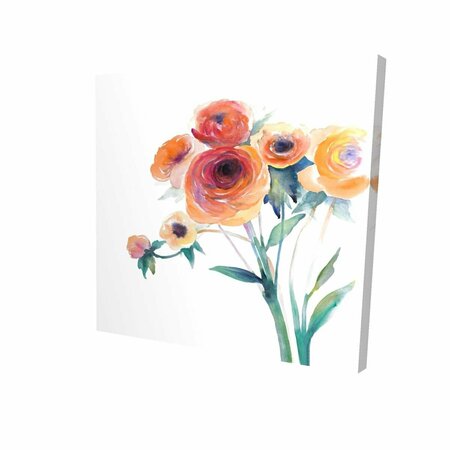 FONDO 32 x 32 in. Watercolor Flowers-Print on Canvas FO2788338